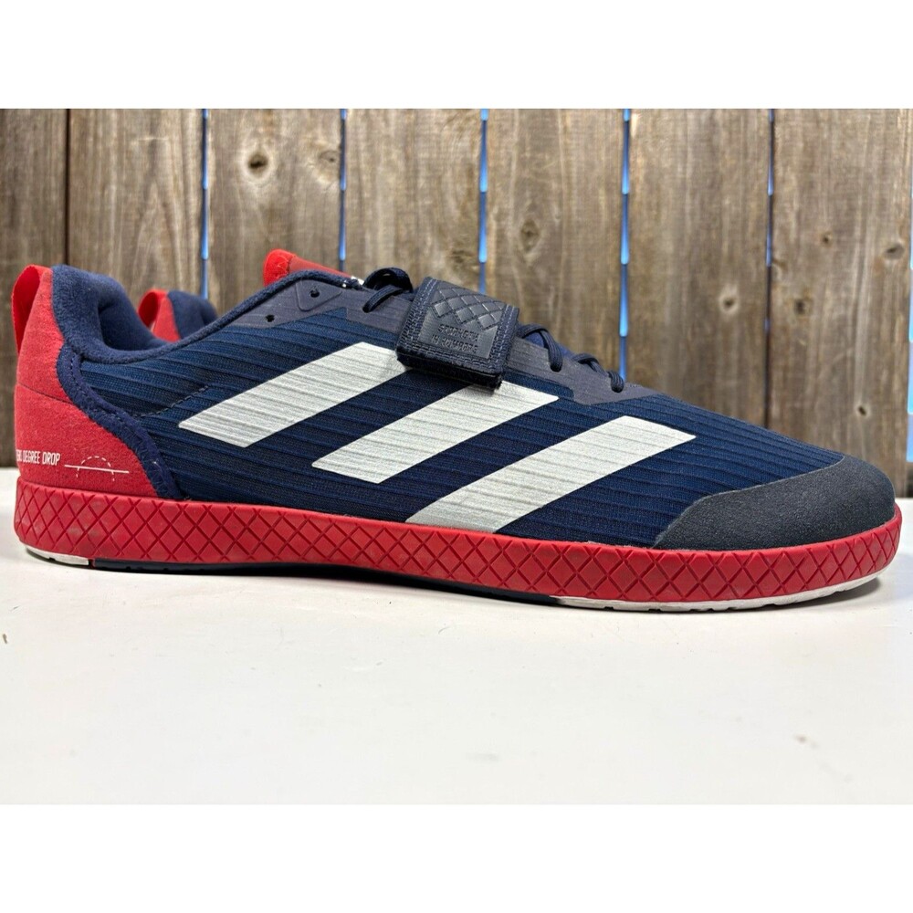 adidas The Total Men's Weightlifting Shoes Navy/Red/White Lace & Strap size 12